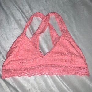 Pink lace bralette
